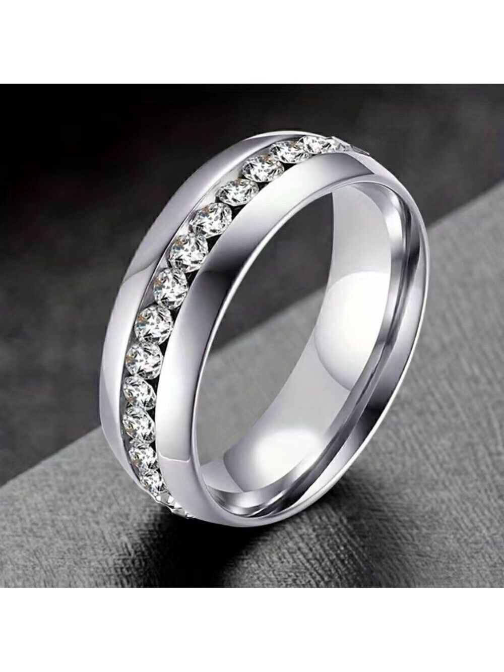 Everyday Wear Wedding Band Replacement with Lots of Bling! #732